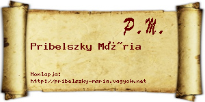 Pribelszky Mária névjegykártya